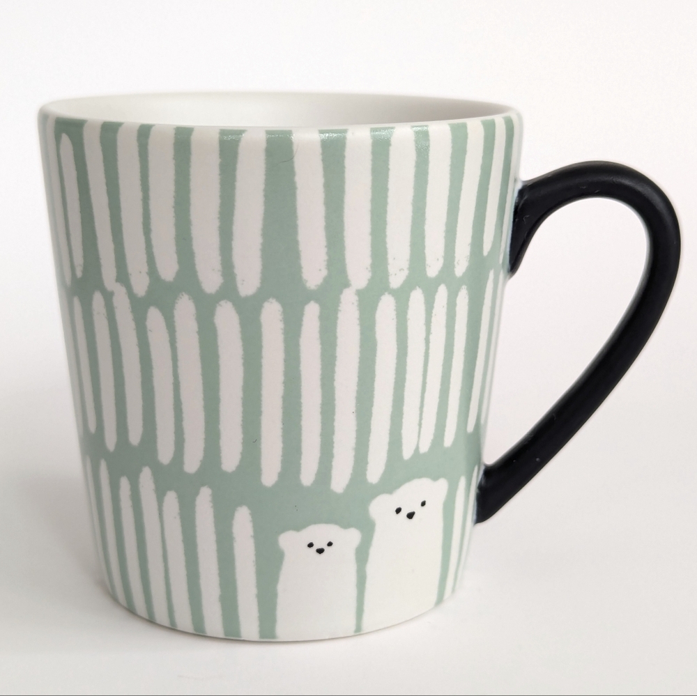 2016 STARBUCKS 6 oz Holiday Polar Bear Mommy & Me Mug Mint Green Black